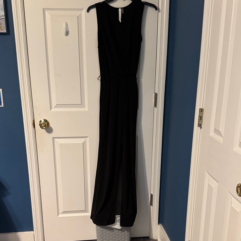 NY Collection Black Sleeveless Jumpsuit